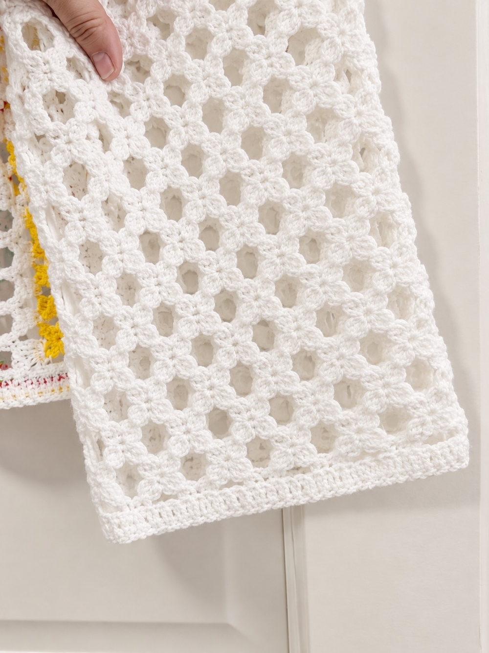 NWT LIV Los Angeles Crochet Open Knit Granny-Square Cardigan Sweater - Picture 6 of 6